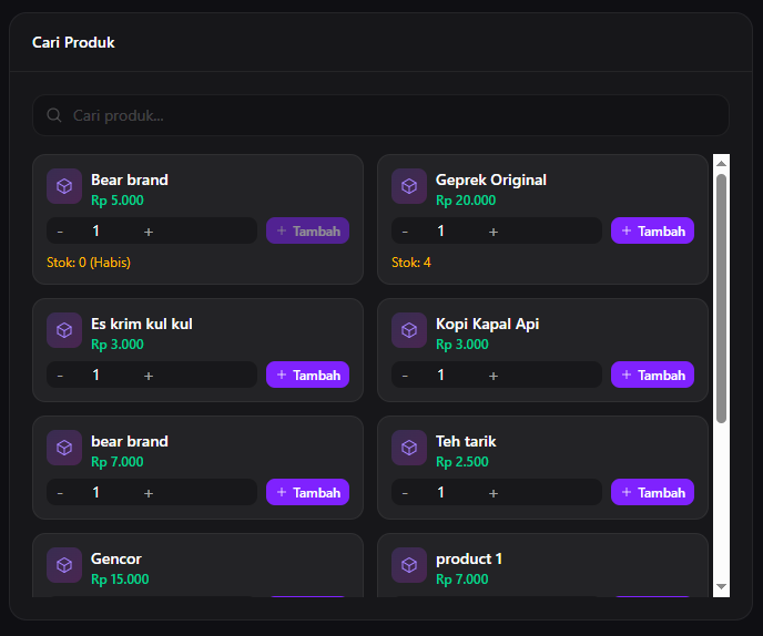 Product Search Panel